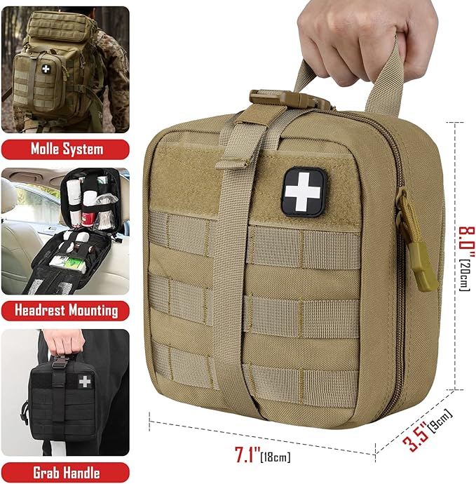 LIVANS 1000D First Aid Bag Empty Medical Ifak Pouch Molle EMT Pouches Rip-Away Tactical Military Trauma Emergency Medic Bag