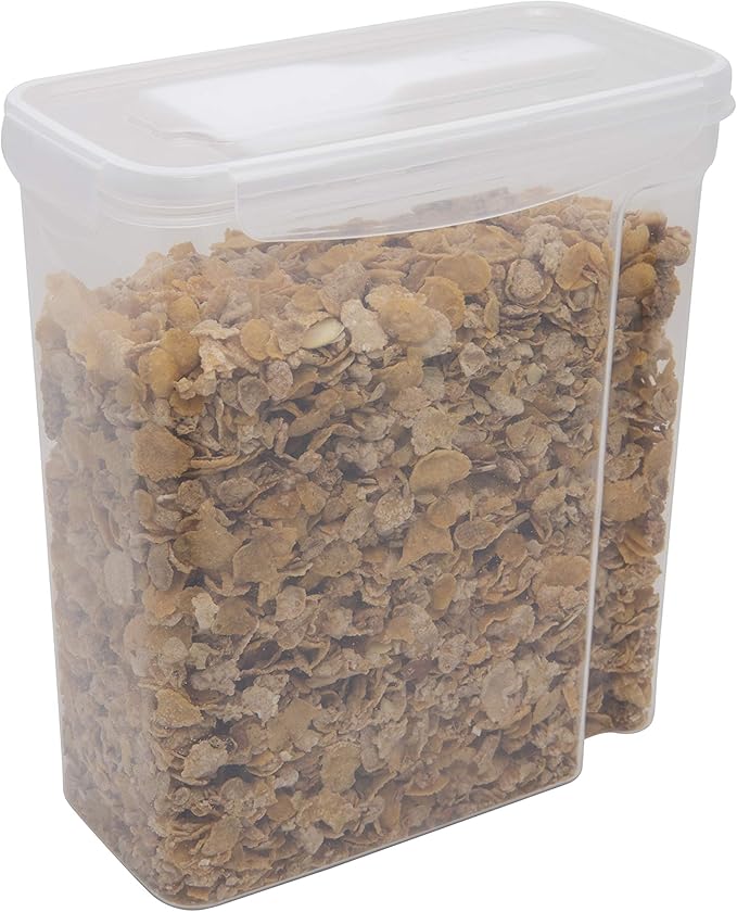 Kitchen Details 2 Pack Cereal Container with Scooper | Medium | Large | Airtight | Food Tin | Keeps Fresh | Kitchen & Pantry Storage Organizers | Clear