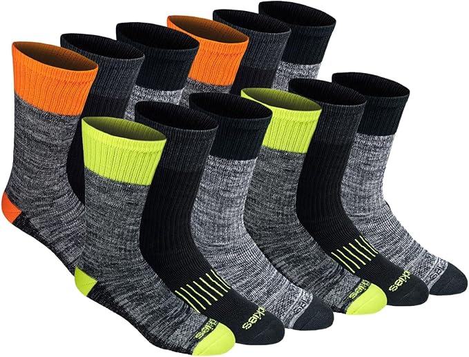 Dickies Men's Dri-Tech Original Moisture Control Crew Socks, Available in M-XXL (6, 12, 18 Pairs)