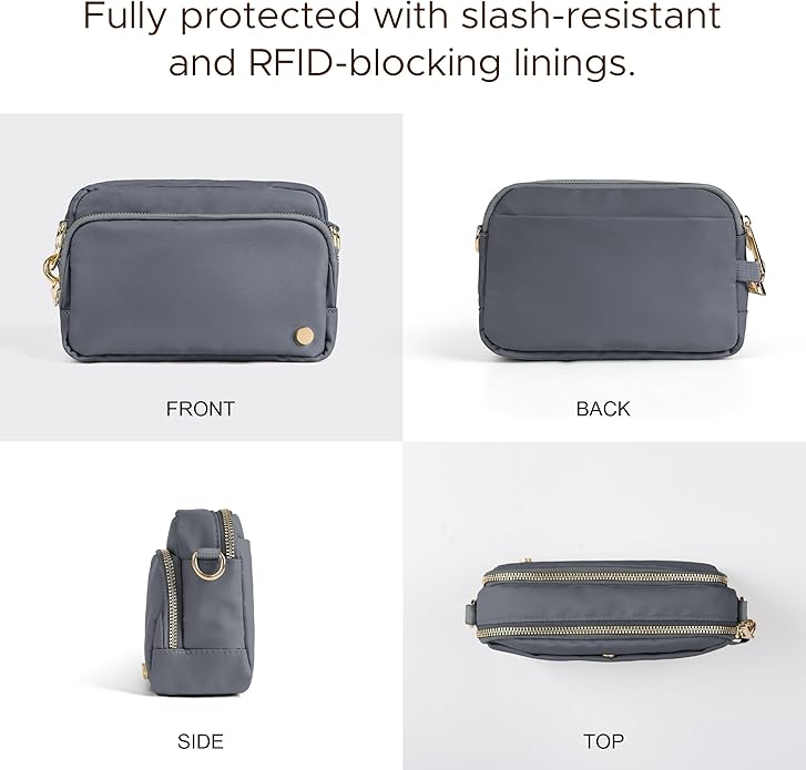 Joryin Anti Theft Crossbody Bag for Women, Slash-resistant RFID Blocking Travel Purses, Small Shoulder Bag Handbag, Nylon