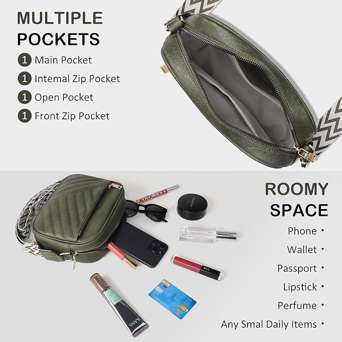 TANTOMI Small Crossbody Bags for Women, Small Purses with Card Slots Phone Purse Wide Adjustable Strap
