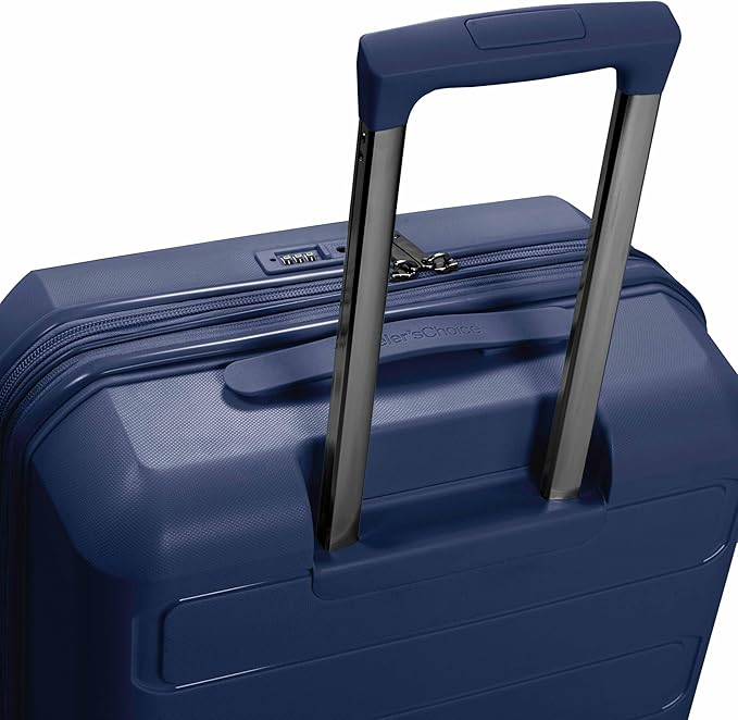 Traveler's Choice Pagosa Hardshell Expandable Luggage with Spinner Wheels, Navy, 2-Piece Set (22/26)
