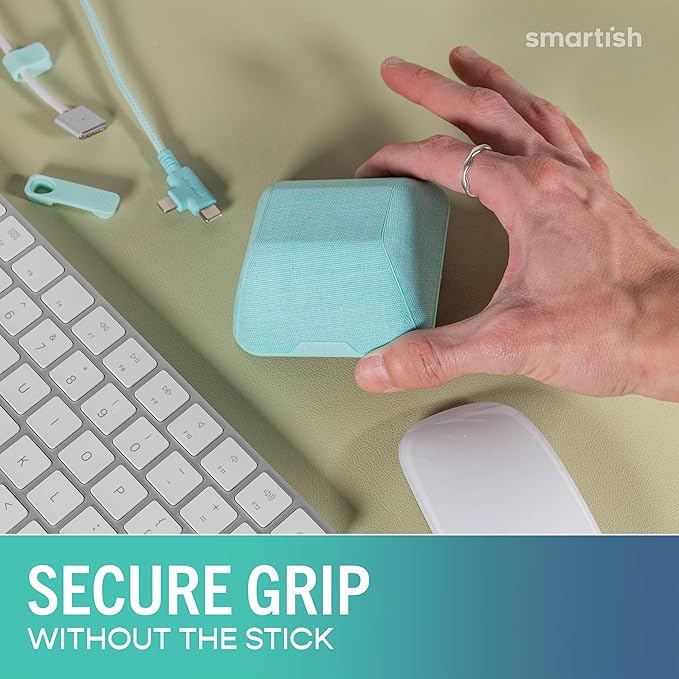 Smartish® Magnetic Cord Holder - Cable Wrangler Organizer with Magnet Clips for Charger Management on Desktop, Nightstand, or Side Table for All Cables, USB-C, Lightning Cables - Teal Me More