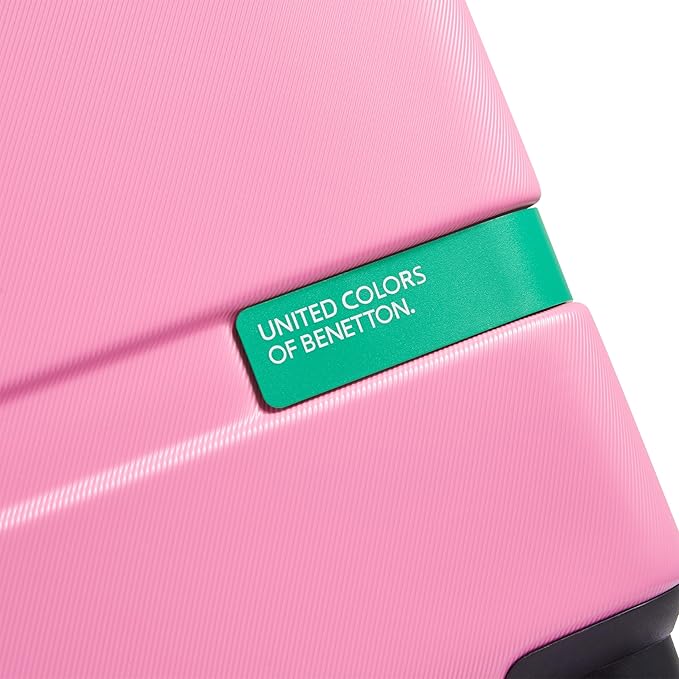 United Colors of Benetton Now! Hardside Luggage with Spinner Wheels, Light Pink, Carry-On 19 Inch