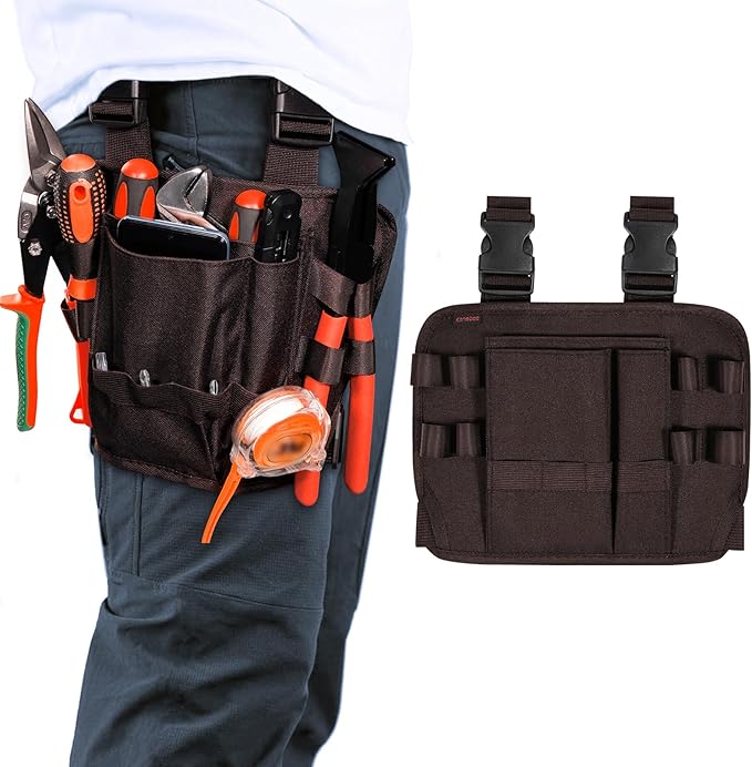 KENOBEE Tool Pouch Holster with Belt Clip Around Your Leg, Electrician Multifunctional Repair Bag, Utility Mini Organizer for Automotive Craftsman Carpenter Construction