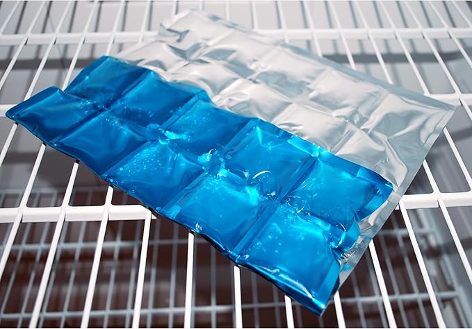 Jacent Reusable Ice Pack Mat, Flexible 30-Cube Gel Freezer Sheet for Coolers, Lunch Bags, Food Storage & Outdoor Use, Jumbo 12 x 9.5 Inch