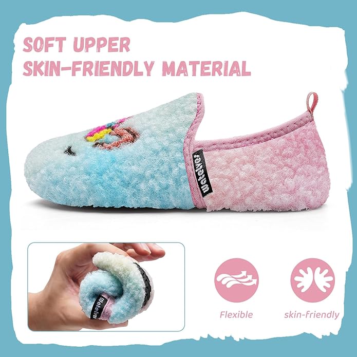 WateLves Kids Toddler Slippers Girls Boys Slip on House Shoes Lightweight Anti Slip Sock Slippers Winter Indoor Outdoor Walking Shoes