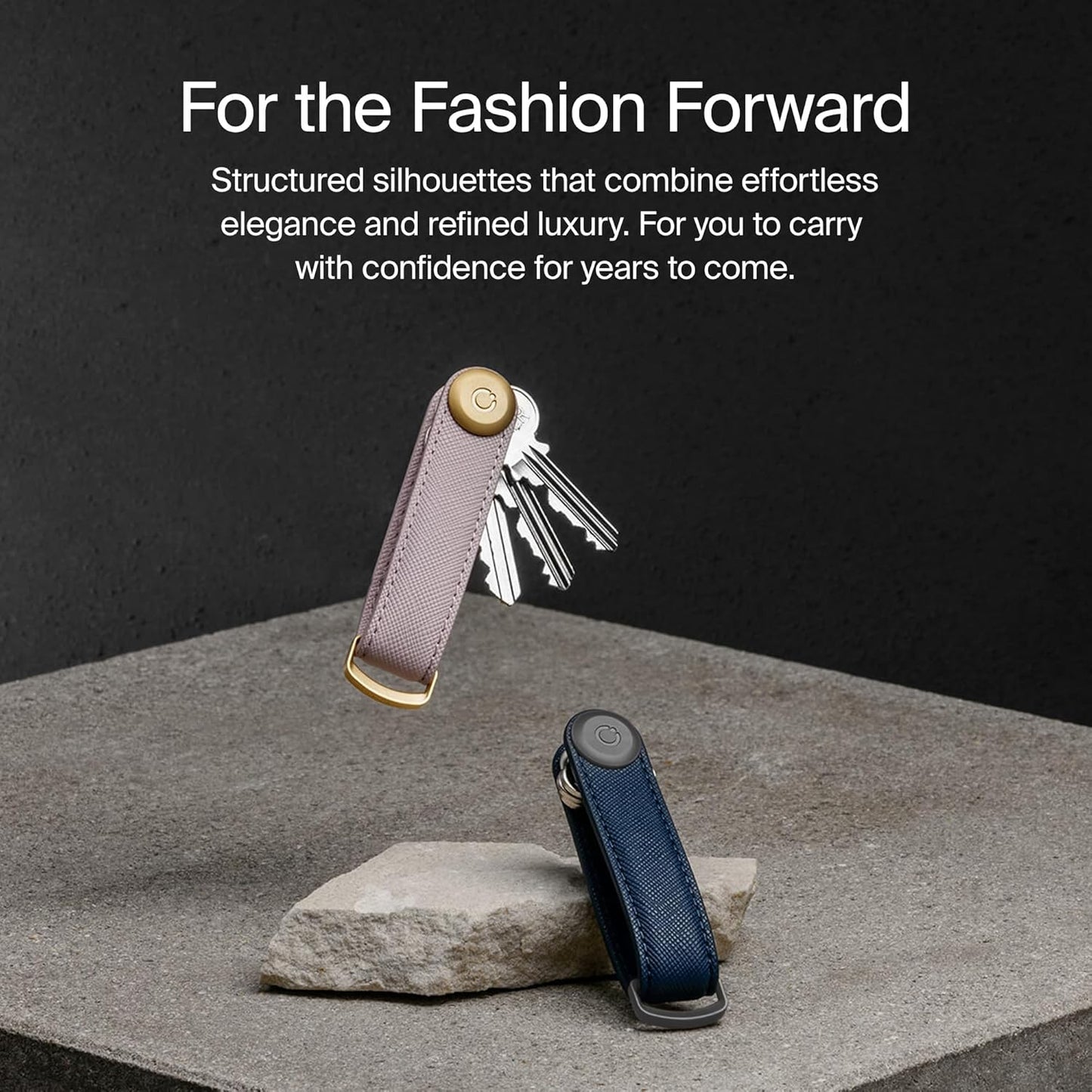 Orbitkey Saffiano Leather Key Organiser | Holds up to 7 keys, Oxford Navy