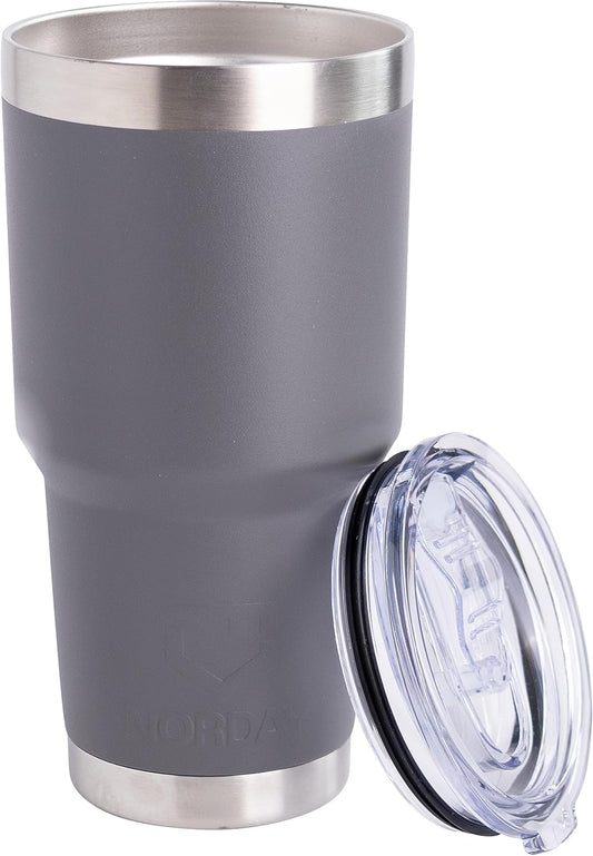 NORDAY | Tumbler with Lid - 30oz - Grey Insulated Tumbler - Stainless Steel Tumblers - Double Wall Vacuum Insulated Travel Coffee Mug for Car Cup Holder - Keeps Temperature for 24hr - Anti Spill Lid
