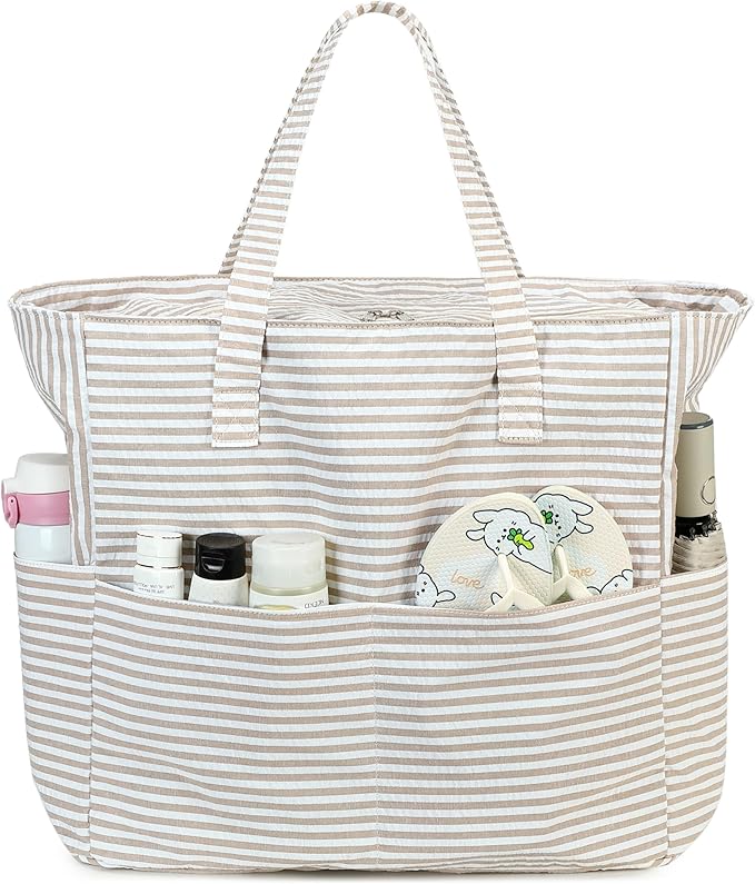 LEDAOU Beach Bag Waterproof Sandproof Women Beach Tote Pool Bag with Zipper for Swim Gym Grocery Travel with Wet Pocket | Sandproof, with Zipper, for Gym, Grocery, Travel, with Wet Pocket