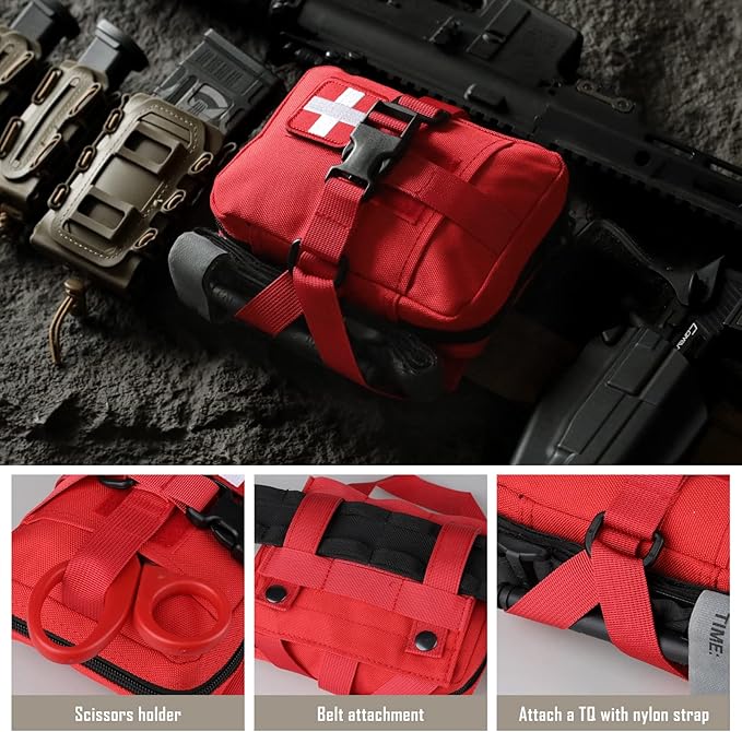 LIVANS Tactical IFAK Pouch, Rip Away Molle First Aid Bag Tear-Away Medical Pouch Emergency EMT Bag for Travel Outdoor Hiking(Pouch Only, First Aid Kits NOT Included)