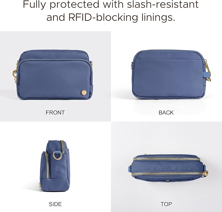 Joryin Anti Theft Crossbody Bag for Women, Slash-resistant RFID Blocking Travel Purses, Small Shoulder Bag Handbag, Nylon