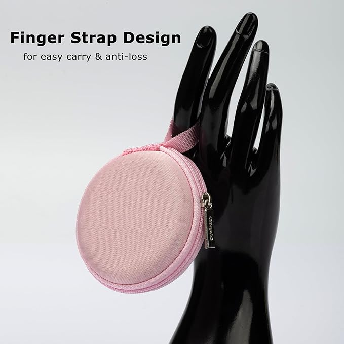 Ginsco Mini-Portable Hard Shell Earbuds Case for Apple EarPods Headphones USB-C Wired Ear Buds/Samsung Galaxy Wired Earbuds, Travel Case for Earphones Earplugs (2, Pink)