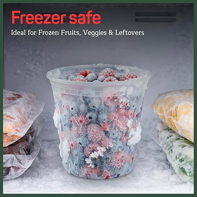 Plastic Deli Containers with Lids 12 oz (Pack of 50) – Leak-Proof, BPA-Free Food Storage Containers for Soup, Slime & Meal Prep, Stackable, Microwave, Dishwasher Safe, Reusable Clear Plastic