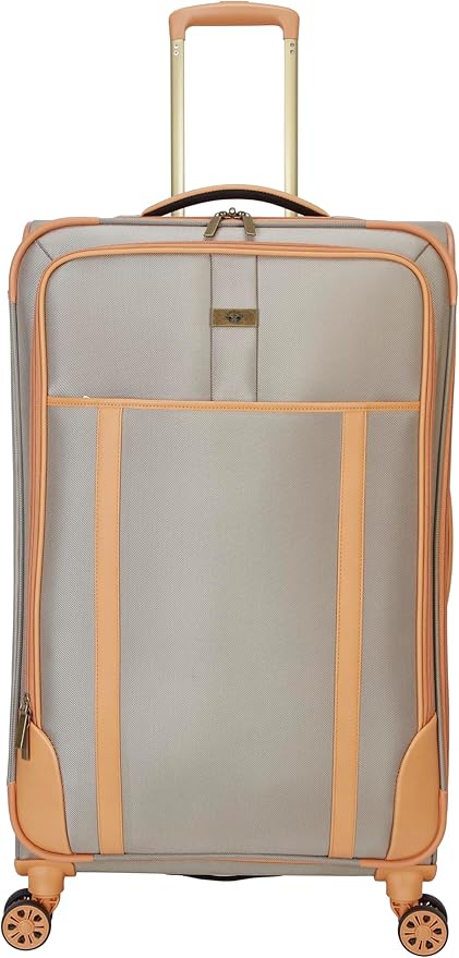 Dockers Seahorse Softside Expandable 8-Wheel Spinner Travel Checked Luggage, 28-Inch, New British Khaki
