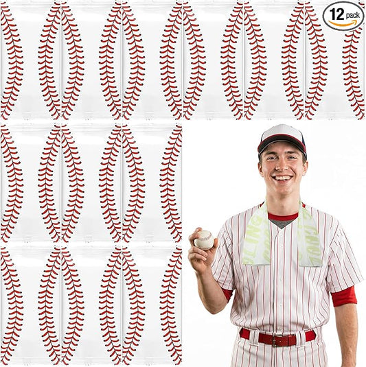 Frienda 12 Count Disposable Cooling Towel, 23.6''x 7.9'' Large Cooling Body Wipes, Baseball Basketball Softball Soccer Ice Towel for Hot Weather, Individually Wrapped for Sport Player (Baseball)