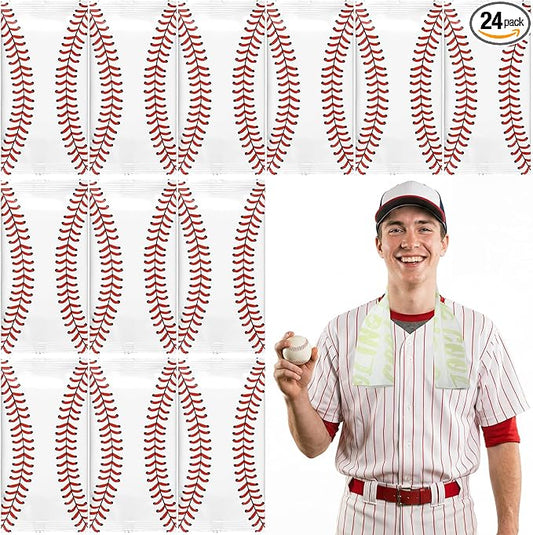 Frienda 24 Count Disposable Cooling Towel, 23.6''x 7.9'' Large Cooling Body Wipes, Baseball Basketball Softball Soccer Ice Towel for Hot Weather, Individually Wrapped for Sport Player (Baseball)