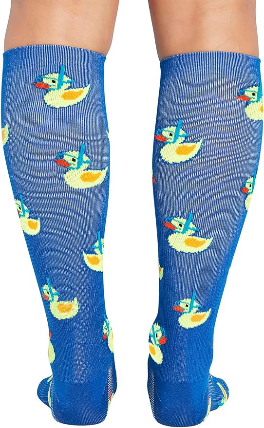 Cherokee Women's 10-15mmHg Compression Socks – Fun Print Knee Highs with Light Support, Soft Feel - PRINTSUPPORT