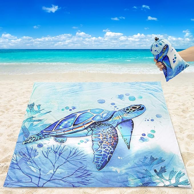 AISPARKY Beach Blanket Waterproof Sandproof Extra Large, Oversized Beach Mat, Quick Drying&Compact&Lightweight, Picnic Blankets Vacation Essentials for Outdoor Beach Camping (108" X 120" (8 Person))