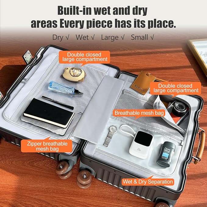 Aluminium Frame Checked-Luggage with Smooth Jelly Wheels, Hardside Zipperless Rolling Suitcase with TSA Lock (Grey, 28-Inch)