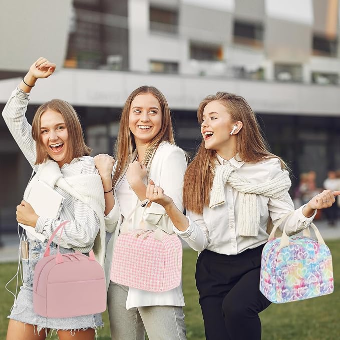 LEDAOU Lunch Box for Women Insulated Lunch Bag Cute Lunchbox Compact Cooler Thermal Reusable Lunch Tote for Work School Picnic Travel