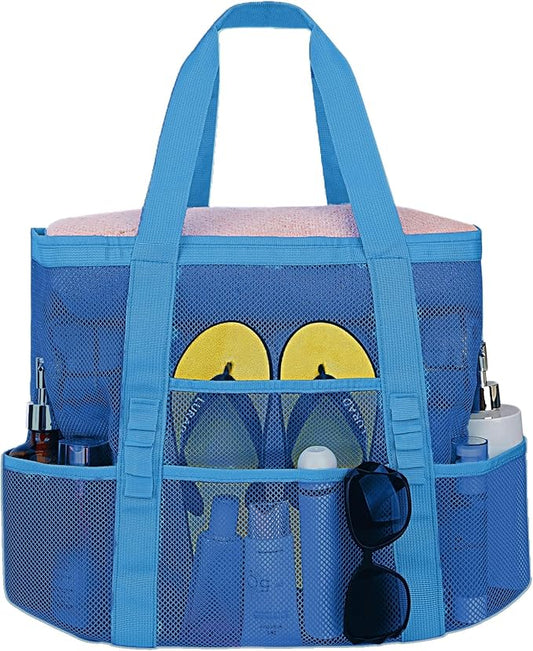 Mesh Beach Bags for Women - Family Beach Tote Bag for Toys, Towels, Travel Vacation Cruise Essentials