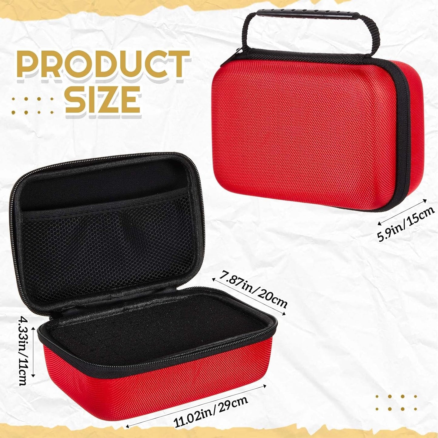 EVA Hard Case with Customizable Foam Protective EVA Carrying Case Shockproof Outdoor for Camera, Digital Products, Electronic Instruments with Knife(Red,11 x 7.8 x 4.3 Inch)