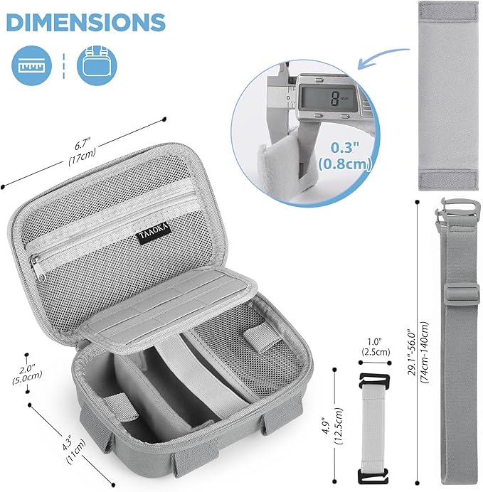 Digital Camera Case, Protective & Lightweight Camera Case with 3 Carrying Ways, Waterproof & Shockproof Small Camera Bag - Grey