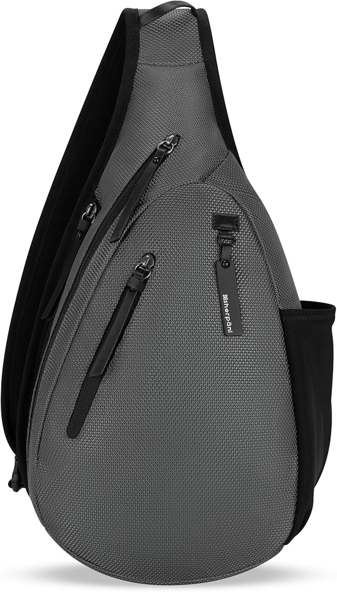 Sherpani Esprit, Anti Theft Sling Bag, Sling Backpack, 10L Travel Bag, Crossbody Backpack, Travel Gift for Women, Fits 10 Inch Tablet (Granite Signature)