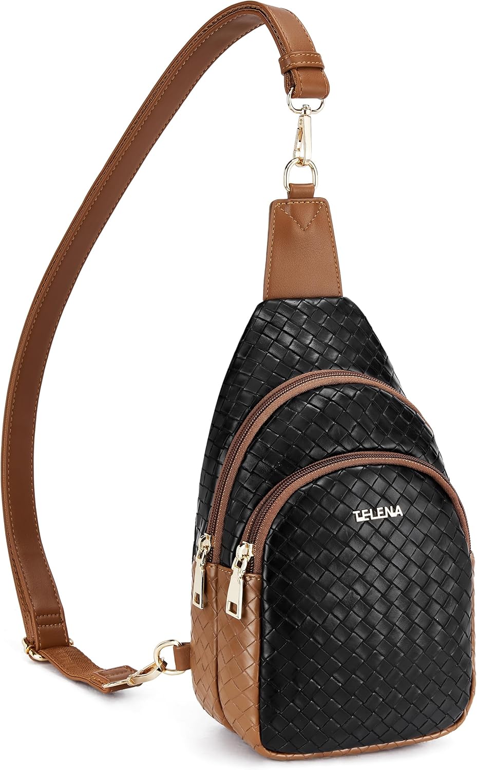 Telena Small Sling Bag for Women Leather Crossbody Fanny Packs Chest Bag for Women