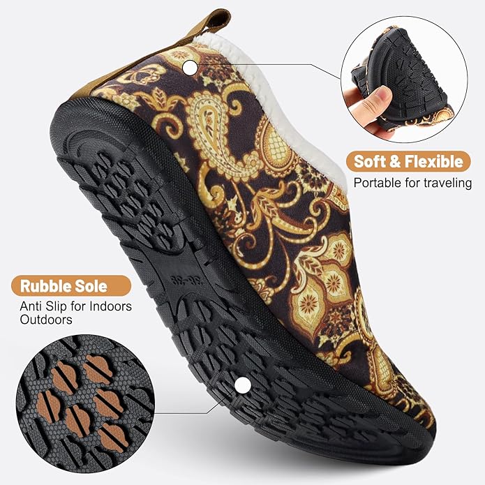 Ultrafun House Slippers for Women Men Slip on Barefoot Slippers Socks Soft Lightweight Rubble Sole House Shoes Indoor/Outdoor