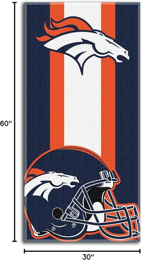 Northwest NFL Denver Broncos Unisex-Adult Beach Towel, 30" x 60", Zone Read Legacy