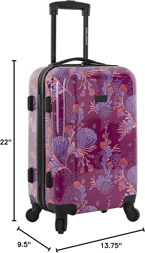 Bella Caronia 3 Piece or 20" Carry-On Voguish Luggage Set, Style Flora, 20" Carry-On