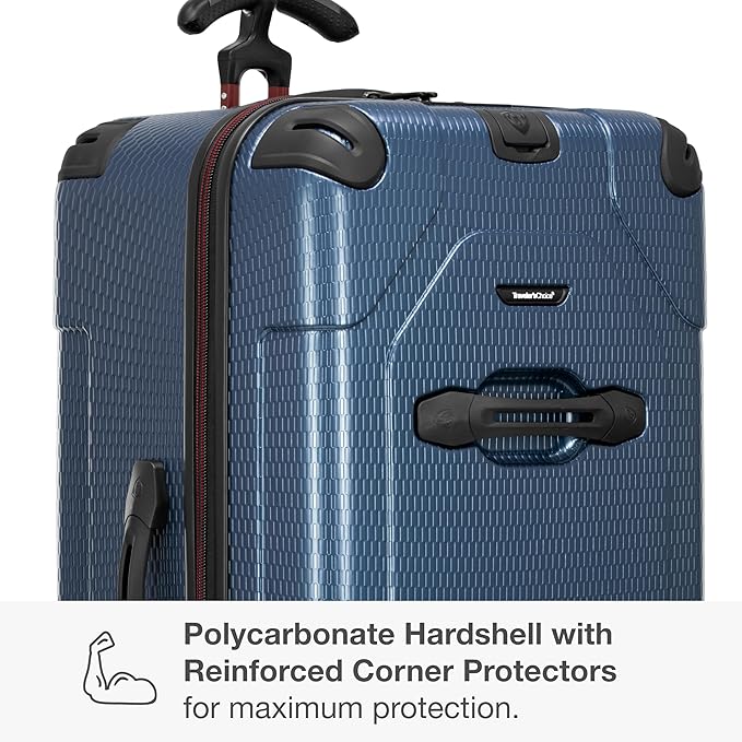 Traveler's Choice Maxporter II Polycarbonate Hardside Trunk with Spinner Wheels, Navy, 31-Inch Trunk