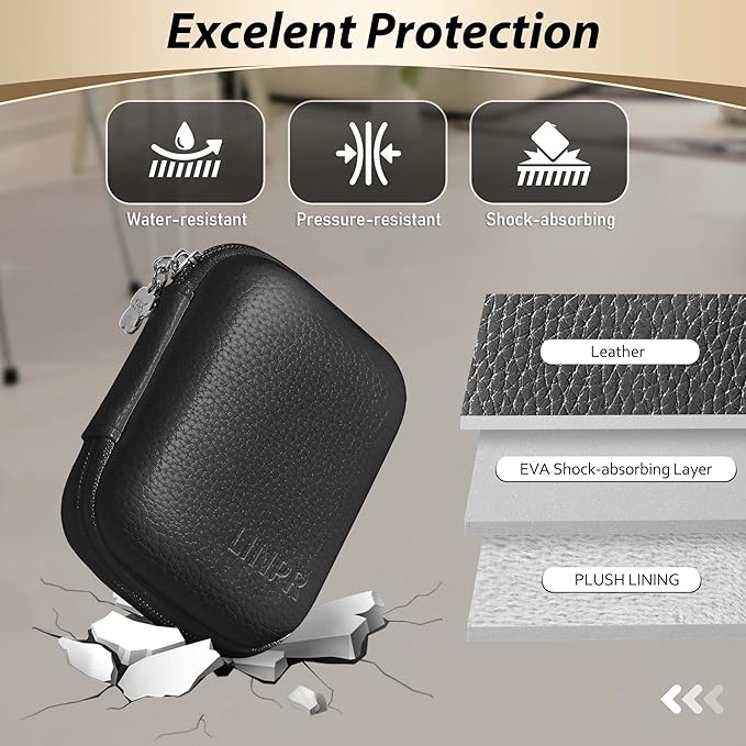 Digital Camera Case for CAMKORY, KODAK PIXPRO FZ45/FZ55, Canon IXUS 285 HS, Lecran, Small Travel Compact Camera Holder with Mesh Pocket for Accessories SD Card (Black)