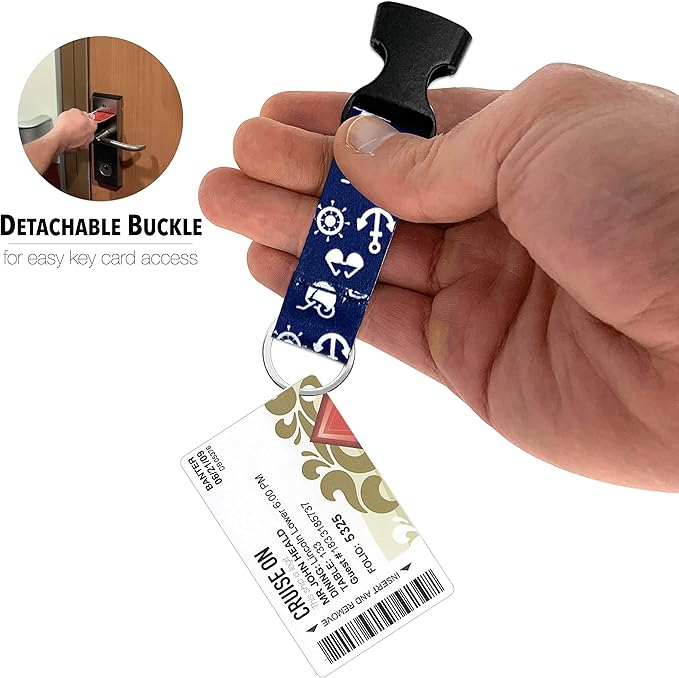 Cruise On Cruise Lanyard for Ship Cards – 2-Pack Retractable Badge & Waterproof Key Card Holder for Ship Cards – Cruise Essentials 2026-2027, Perfect for Travel & Vacation (White & Blue)