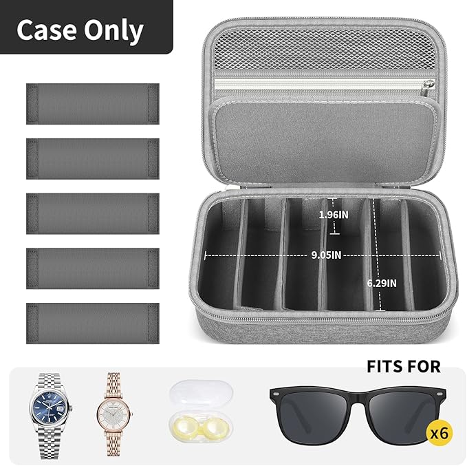 Travel Sunglass Organizer Case for Quay Polarized Sunglasses Men Women, Trendy Glasses Storage Box (Bag Only)