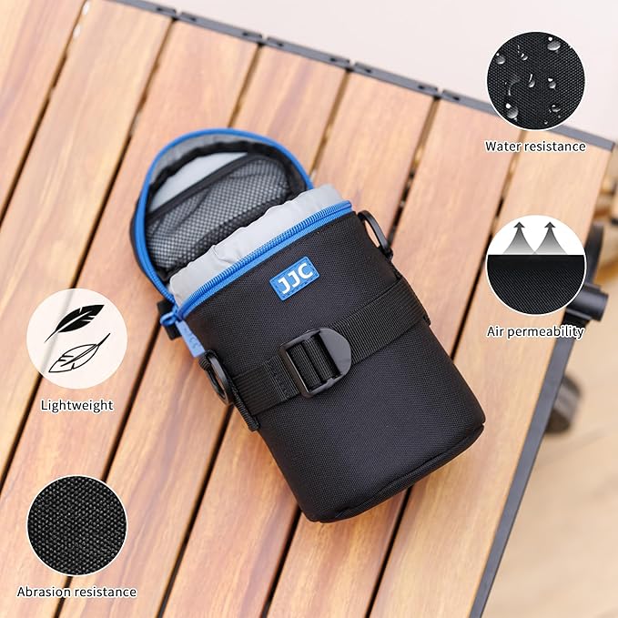 JJC Professional Camera Lens Bag Case for Sony FE 90mm f2.8 Nikon AF-S 55-300mm 70-300mm Canon RF 85mm f2 EF 75-300mm III USM 100-300mm EF-S 55-250mm STM Tamron and other Lens below 3.15" x 6.1"