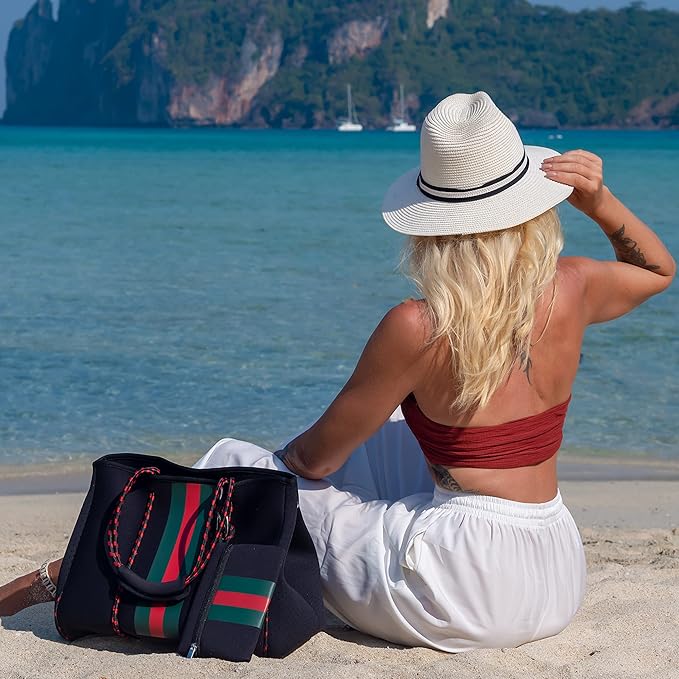 QOGiR Neoprene Multipurpose Beach Bag Tote with Inner Zipper Pocket … … … …