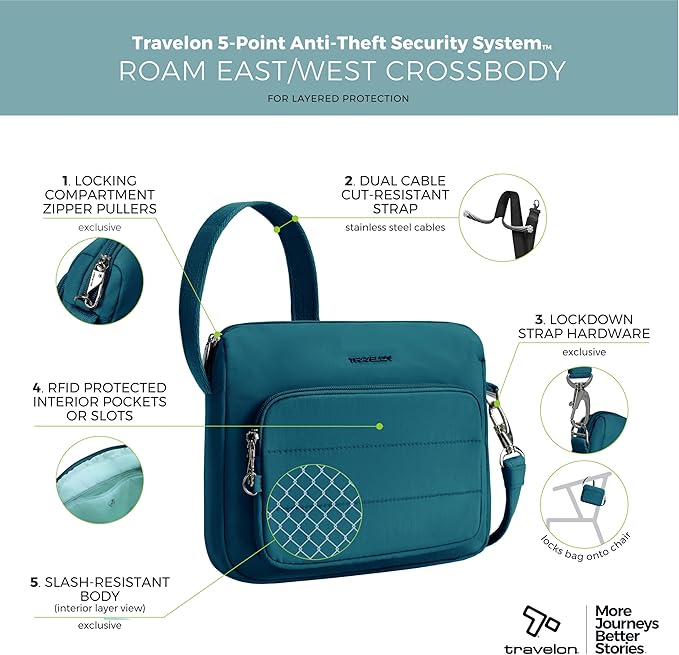 Travelon Unisex Adult Travelon Anti-theft Roam East/West Crossbody