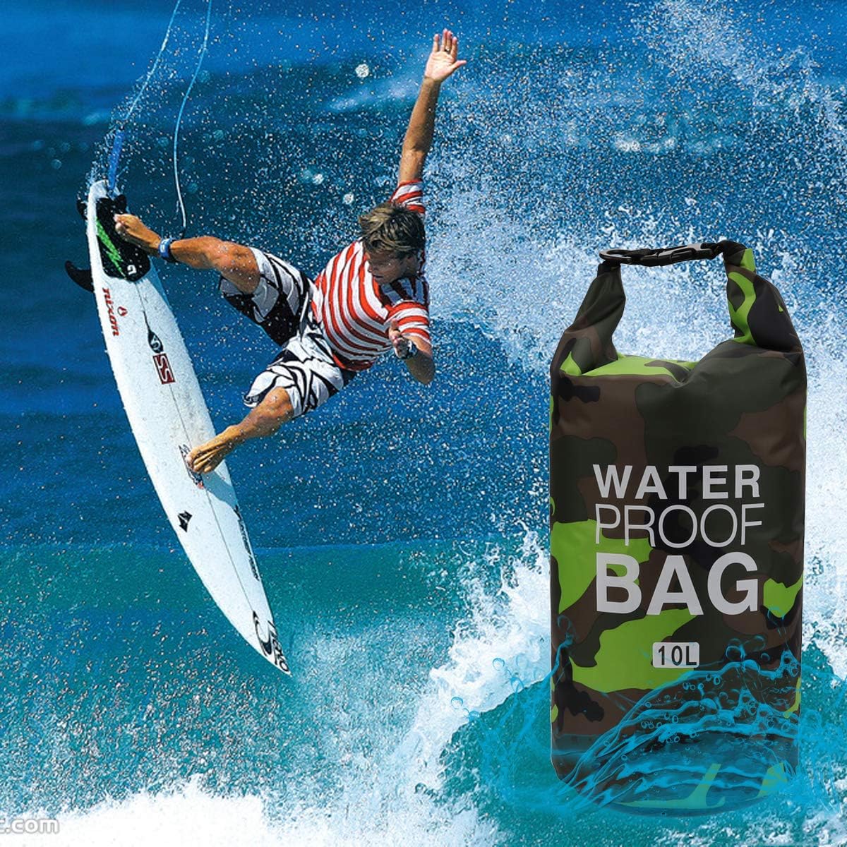 Waterproof Dry Bag 2L/5L/10L/15L/20L/30L, Roll Top Sack Keeps Gear Dry for Kayaking, Rafting, Boating, Swimming, Camping, Hiking, Beach, Fishing with Free Waterproof Phone Case