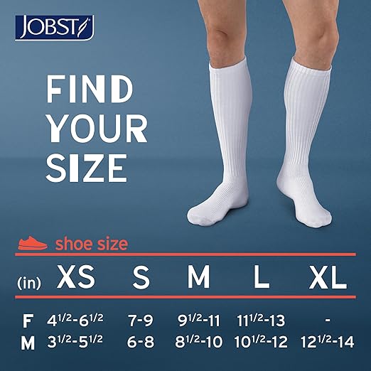 JOBST SensiFoot Diabetic Compression Socks for Men and Women 8-15 mmHg with Seamless Toe and Moisture Management - Extra Padding in Toe, Foot, and Heel Area - Knee High - Closed Toe - White, Small