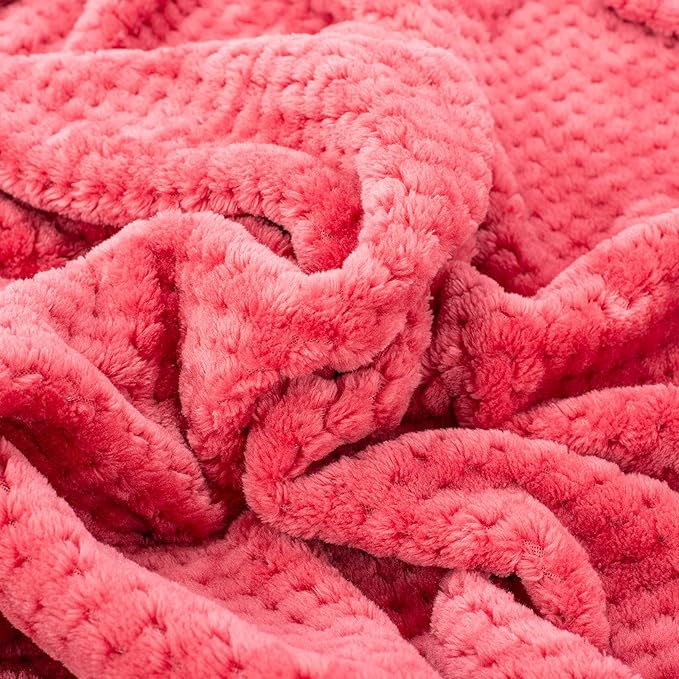 Fuzzy Blanket or Fluffy Blanket for Baby Girl or boy, Soft Warm Cozy Coral Fleece Toddler, Infant or Newborn Receiving Blanket for Crib, Stroller, Travel, Decorative (40”×60”, Raspberry)