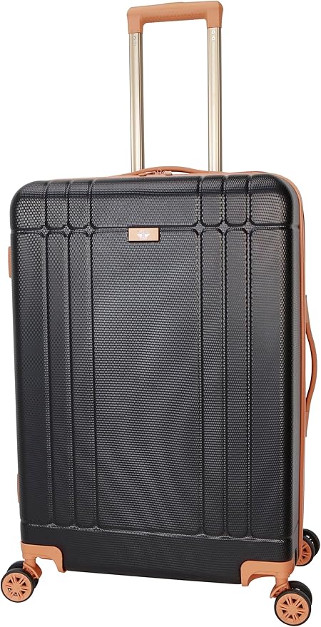 Dockers Hooper Hardside Expandable 8-Wheel Spinner Travel Checked Luggage, 28-Inch, Black