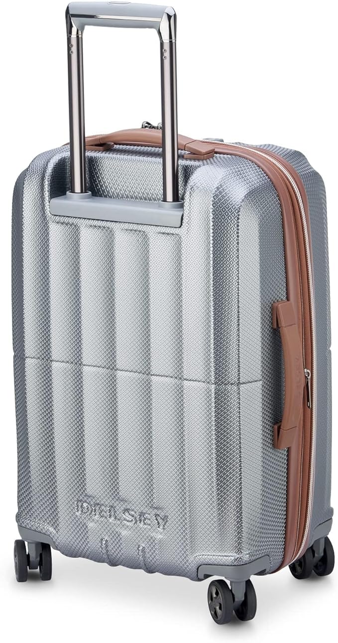 DELSEY PARIS Carrousel Hardside Expandable Luggage with Spinner Wheels, Platinum, 2 Piece Set (21/28)