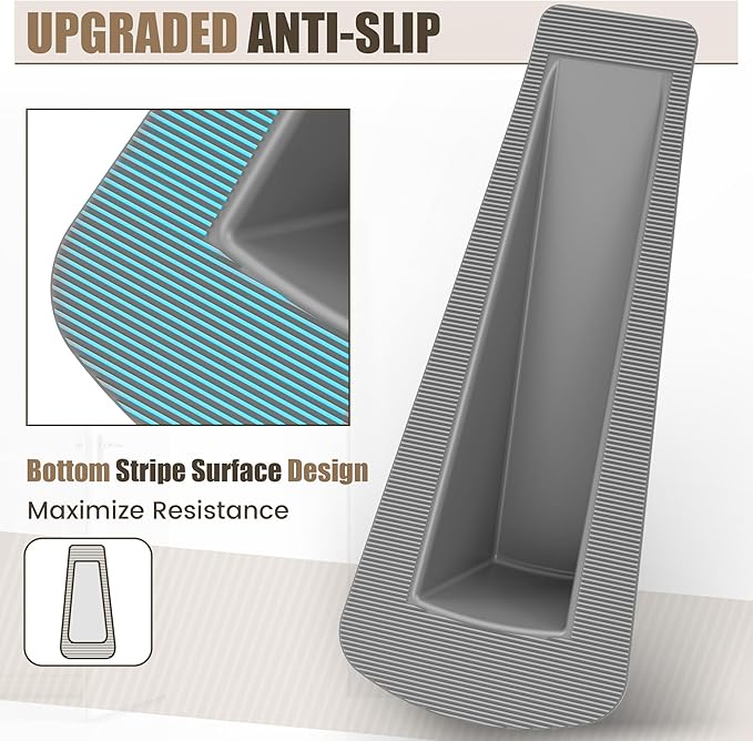Crosize 5 Pack Door Stoppers for Bottom of Door, Premium Rubber Gate Door Stops, Sturdy Wedge for Carpet, Tile, Concrete, Wood, Door Holder for Heavy Duty Door, Gray
