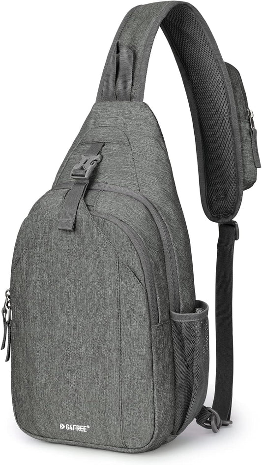 G4Free Sling Bag RFID Blocking Sling Backpack Crossbody Chest Bag Daypack for Hiking Travel(DimGray)