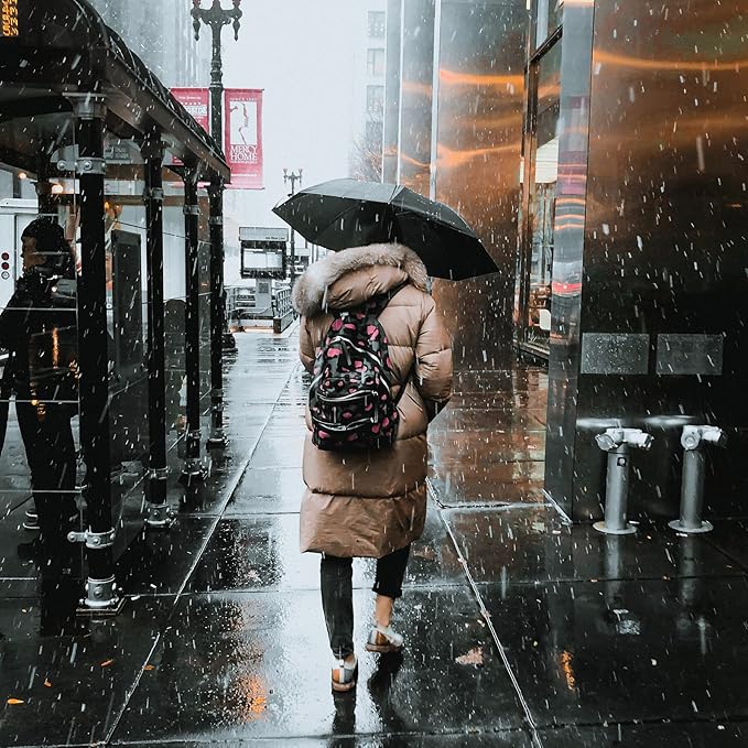 Travel Essentials Umbrella Windproof Compact Collapsible Light, Automatic, Strong and Portable, Wind Resistant Folding Small Umbrella for Rain