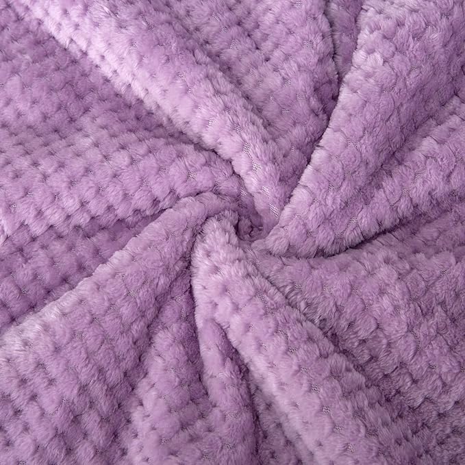 Fuzzy Sherpa Reversible Blanket for Baby, Soft Warm Cozy Coral Fleece Toddler, Infant or Newborn Reversible Blanket for Crib, Stroller, Travel, 40”×60”, Lavender