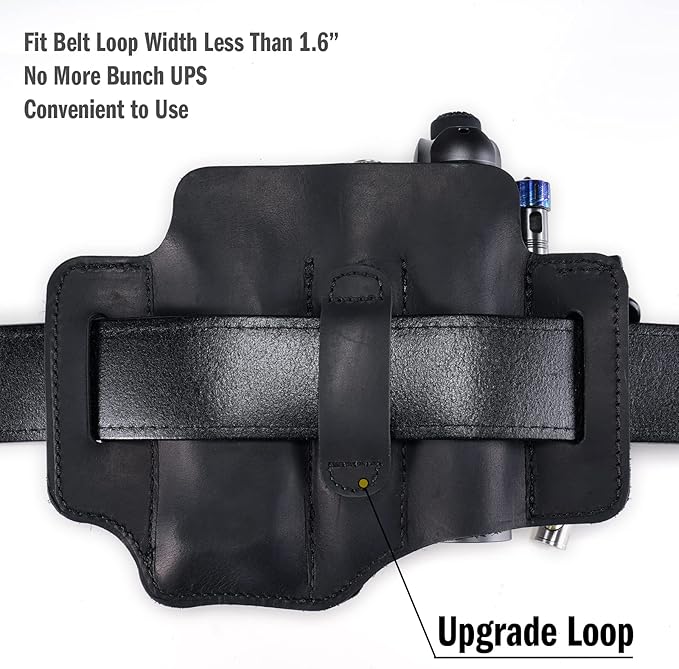 ST1 Leather Multitool Sheath - EDC Belt Organizer for Leatherman Tools, Flashlight, Pen, and Keychain Clip, Durable and Stylish, Great for Work and Daily Use, Ideal Gift for Men